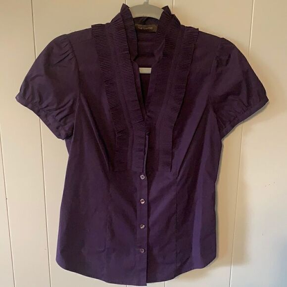 The Limited Navy Short Sleeve Blouse Size Small - Picture 1 of 4